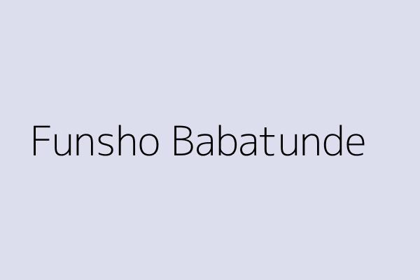 Funsho Babatunde 